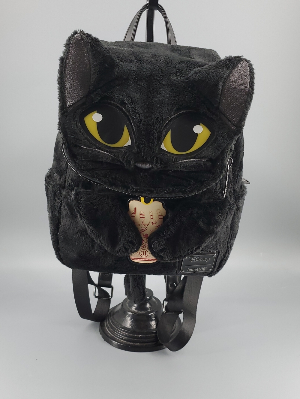 Loungefly Hocus Pocus Binx Plush Mini Backpack with Yellow Eyes